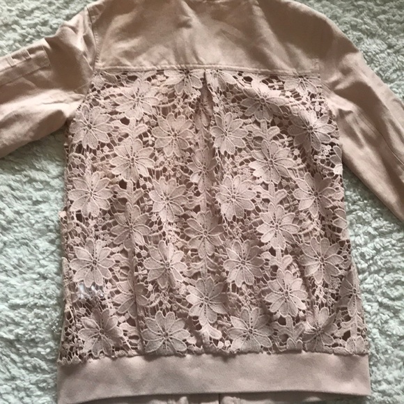 Chelsea28 Pink Lace Bomber Jacket Size Small - Picture 5 of 7